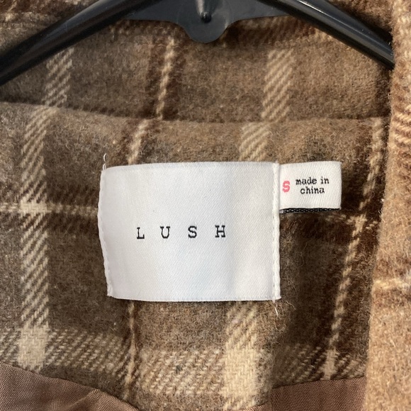 NWOT LUSH blazer dress/coat chestnut plaid. - Picture 2 of 3